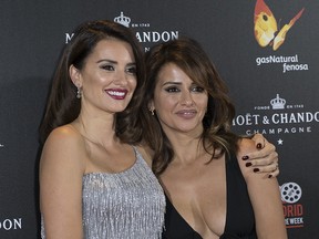 Penelope Cruz and Monica Cruz at the Queen of Spain premiere.
