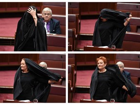 Australian Sen. Pauline Hanson was accused of pulling the "stunt of all stunts" by wearing a burka in Parliament on Aug. 17, 2017.