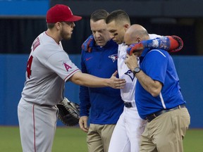 Troy Tulowitzki suffered ankle ligament damage July 28 in a game against the Los Angeles Angels after landing awkwardly on first base while trying to run out a ground ball.