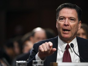 Former FBI director James B. Comey before the Senate Intelligence Committee on June 8.