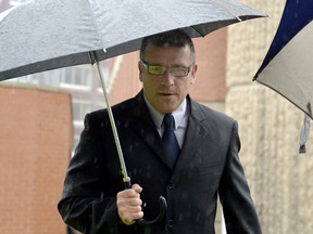 A May 10, 2016 file photo of Adrian Pogmore, a  former police officer in Sheffield, England. Pogmore a British ex-police officer on Tuesday Aug. 8, 2017, was given a year in jail for using a South Yorkshire Police helicopter to film people having sex.