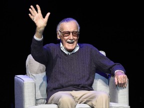 Comic book writer Stan Lee waves to the audience after being introduced onstage at the "Extraordinary: Stan Lee" tribute event at the Saban Theatre on Tuesday, Aug. 22, 2017, in Beverly Hills, Calif. (Photo by Chris Pizzello/Invision/AP)