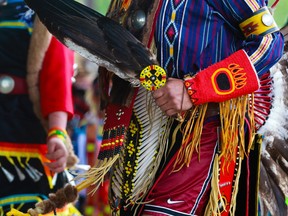 Native dancers perform at the Aboriginal Awareness Week Powwow at Stampede Park on Saturday June 24, 2017. A woman in Saskatoon syas it's "offensive" a Ukraninan group evoked similar dress in a performance that involved a powwow-style dance.