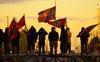 Indigenous people stand on a barricade during the original Caledonia protests in 2006.