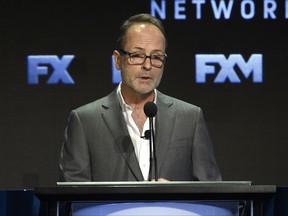John Landgraf, CEO of FX Networks and FX Productions, participates in the executive panel during the FX Television Critics Association Summer Press Tour at the Beverly Hilton on Wednesday, Aug. 9, 2017, in Beverly Hills, Calif. (Photo by Chris Pizzello/Invision/AP)