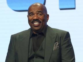 Host/executive producer Steve Harvey participates in the "Steve" panel during the NBC Television Critics Association Summer Press Tour at the Beverly Hilton on Thursday, Aug. 3, 2017, in Beverly Hills, Calif. (Photo by Willy Sanjuan/Invision/AP)