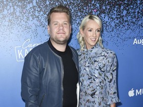 James Corden, from left, and Julia Carey attend Carpool Karaoke: The Series launch event at the Chateau Marmont Hotel on Monday, Aug. 7, 2017, in Los Angeles. (Photo by Richard Shotwell/Invision/AP)