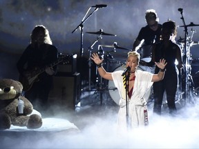 Pink performs a medley at the MTV Video Music Awards at The Forum on Sunday, Aug. 27, 2017, in Inglewood, Calif. (Photo by Chris Pizzello/Invision/AP)