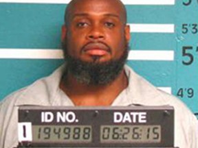 This June 2015 photo provided by the Missouri Department of Corrections shows death row inmate Marcellus Williams. Attorneys for Williams are asking the Missouri Supreme Court and Gov. Eric Greitens to halt his scheduled execution citing DNA evidence that they say exonerates him. Williams is scheduled to die by injection on Aug. 22, 2017, for fatally stabbing former St. Louis Post-Dispatch reporter Lisha Gayle during a robbery at her University City home in 1998. (Missouri Department of Corrections via AP)