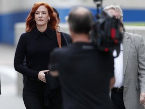 Tree Paine, publicist for pop singer Taylor Swift, arrives for the morning session of the the fourth day of a civil trial to determine whether a Denver radio host groped the singer in a case in federal court Thursday, Aug. 10, 2017, in Denver.  Former DJ David Mueller sued Swift after she said he touched her backside before a concert in Denver in 2013. He's seeking at least $3 million. Swift countersued for sexual assault and is seeking $1.(AP Photo/David Zalubowski)