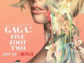 Lady Gaga will debut a new documentary about herself and perform at this year's Toronto International Film Festival. Organizers say "Gaga: Five Foot Two" will make its world premiere at the fest, which runs Sept. 7 to 17. The theatrical poster for "Gaga: Five Foot Two" is seen in an undated handout image. THE CANADIAN PRESS/HO-Netflix, *MANDATORY CREDIT*