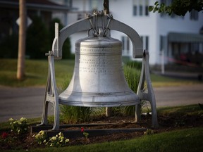 The city hall bell is shown in the City of Saint-Raymond in this undated handout photo. Officials in a town northwest of Quebec City say they're puzzled as to how someone managed to steal the its 2,000 pound bell. Saint-Raymond spokeswoman Genevieve Faucher says the bell has been owned by the town of Saint-Raymond since 1904 and was used to alert the town when there was a fire. THE CANADIAN PRESS/HO - City of Saint-Raymond, Denis Baribault