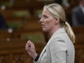 Minister of Environment and Climate Change Catherine McKenna responds to a question during Question Period in the House of Commons Friday June 16, 2017 in Ottawa. McKenna is facing legal action from several environmental groups who accuse the government of dragging its heels on investigating Volkswagen for duping Canadians with diesel engines.THE CANADIAN PRESS/Adrian Wyld