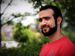 Former Guantanamo Bay prisoner Omar Khadr, 30, is seen in Mississauga, Ont., on Thursday, July 6, 2017. Canadian lawyers acting for the widow of an American special forces soldier have filed an application in Alberta - essentially duplicating one filed earlier in Ontario - seeking enforcement of a massive U.S. damages award against former Guantanamo Bay detainee Omar Khadr. THE CANADIAN PRESS/Colin Perkel