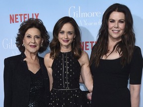 Kelly Bishop, from left, Alexis Bledel and Lauren Graham arrive at the premiere of "Gilmore Girls: A Year in the Life" on Friday, Nov. 18, 2016 ,in Los Angeles. Bishop of "Gilmore Girls" fame was still getting her screen career off the ground in the 1980s when she signed on to a film that appealed to her dancer origins.THE CANADIAN PRESS/AP-Photo by Jordan Strauss/Invision/AP