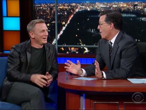 Daniel Craig confirms to Stephen Colbert on The Late Show that he is returning for another movie as James Bond.