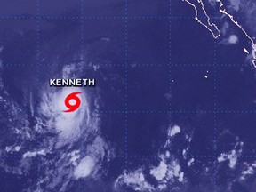 A satellite image of Hurricane Kenneth.