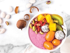 Smoothie Bowl with Dragon Fruit and Lychee