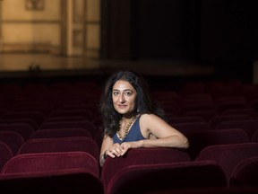 Actress Kiran Ahluwalia sits for a portrait at the Avon Theatre during a rehearsal for "The Komagata Maru Incident", in Stratford, Ont., on Thursday, June 15, 2017. THE CANADIAN PRESS/Hannah Yoon