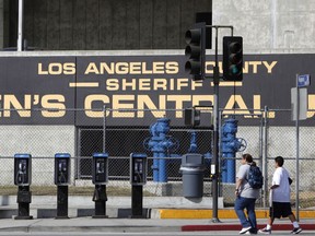 FILE - In this Wednesday, Sept. 28, 2011 photo, the Los Angeles County Sheriff's Men's Central Jail facility is seen in Los Angeles. The largest sheriff's department in the U.S. uses unsound methods to compile data about violence in Los Angeles County jails and provided inaccurate statistics about jailhouse assaults to news organizations and its oversight agency, according to a report released Wednesday Aug. 9, 2017. (AP Photo/Damian Dovarganes, File)