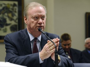 FILE - In this May 2, 2012 file photo, Louisiana Secretary of State Tom Schedler presents arguments at the testimony table in favor of HB209, in the Senate and Governmental Affairs Committee at the State Capitol in Baton Rouge, La. A voter fraud commission established by President Donald Trump could make it easier for hackers to get voter registration information.  Schedler, a Republican, said last month that "the release of private information creates a tremendous breach of trust with voters who work hard to protect themselves against identity fraud." But in a statement this week, the Republican said he is not deeply worried about how the data the state is sharing will be guarded. "Because this data is public information, we have limited concerns regarding sharing it with the commission in terms of how it is housed," he said. (Travis Spradling /The Advocate via AP, File)