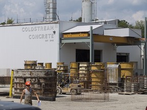 A Coldstream Concrete employee was rushed to hospital after being pinned by a massive concrete slab on Wednesday August 2, 2017.