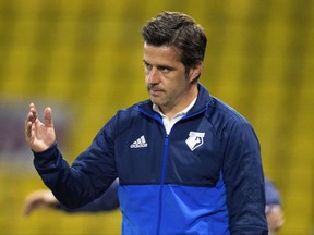 Watford manager Marco Silva gestures during the League Cup second round soccer match against Bristol City at Vicarage Road, Watford, England, Tuesday Aug. 22, 2017. (Dominic Lipinski/PA via AP)