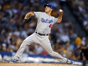 Los Angeles Dodgers starter Rich Hill pitches against the Pittsburgh Pirates on Aug. 23.