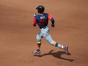 Minnesota Twins CF Byron Buxton circles the bases after homering against the Toronto Blue Jays on Aug. 27.