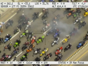 The motorcyclists preformed stunts and wheelies on highways across the GTA