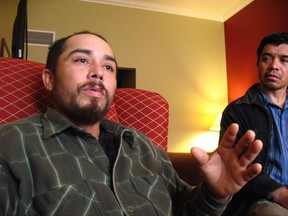 In this October 2013 photo, Audemio Orozco-Ramirez speaks during an interview in Helena, Mont., about a sexual assault he says he experienced at the Jefferson County jail in Boulder, Mont. U.S. immigration authorities arrested Orozco-Ramirez on Wednesday, Aug. 2, 2017, and plan to deport him to Mexico just months after he settled claims that he was raped in a Montana jail while previously awaiting deportation proceedings, the man's attorney said. (John S. Adams/The Great Falls Tribune via AP)