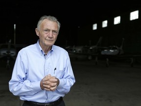 In this Monday, Aug. 7, 2017 photo, Thor Solberg talks with reporters at Solberg-Hunterdon Airport, the airport he partially owns, in Whitehouse Station, N.J. Solberg's is one of two small airports in western New Jersey that are essentially closed down because of federal aviation regulations because they are within 10 miles (16 kilometers) of where President Donald Trump is spending 17 days this month at his country club. (AP Photo/Seth Wenig)