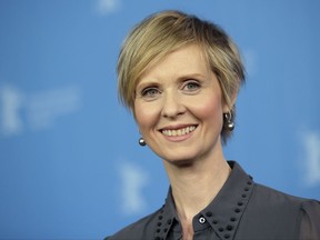 FILE - In this Sunday, Feb. 14, 2016 file photo, Actress Cynthia Nixon poses for the photographers during a photo call for the film 'A Quiet Passion' at the 2016 Berlinale Film Festival in Berlin, Germany,  Cynthia Nixon's name is being mentioned as a possible candidate for governor in New York, Friday, Aug. 4, 2017. (AP Photo/Michael Sohn, File)
