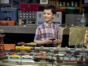 This image released by CBS shows Iain Armitage in a scene from "Young Sheldon," premiering Sept. 25 on CBS. (Robert Voets/CBS via AP)