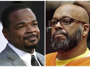 This combination photo shows director F. Gary Gray at "The Fate of the Furious" in New York on April 8, 2017, left, and Death Row Records co-founder Marion Hugh "Suge" Knight in a Los Angeles courtroom on  July 7, 2015. " Knight pleaded not guilty Thursday, Aug. 3, 2017, to allegations that he threatened to kill or seriously injure the Gray, who directed the film "Straight Outta Compton." (AP Photo/File)