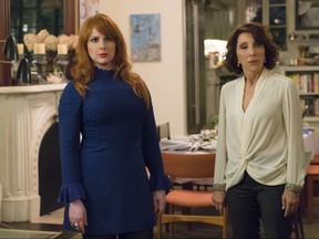 In this image released by Hulu, Julie Klausner, left, and Andrea Martin appear in the series, "Difficult People." The Hulu comedy is packed with pop-culture references, befitting Klausner's life-long passion for TV and movies. (Barbara Nitke/Hulu via AP)