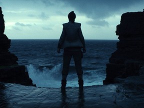 This image released by Lucasfilm shows a scene from the upcoming "Star Wars: The Last Jedi," expected in theaters in December.  (Industrial Light & Magic/Lucasfilm via AP)