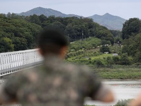 n this Aug. 16. 2017, file photo, a South Korean soldier watches the north side at the Imjingak Pavilion in Paju, South Korea. The U.S. intelligence agencies' assessments of the size of North Korea's nuclear arsenal have a wide gap between high and low estimates. Size matters and not knowing makes it harder for the United States to develop a policy for deterrence and defend itself and allies in the region. The secrecy of North Korea's nuclear program, the underground nature of its test explosions and the location of its uranium-enrichment activity has made it historically difficult to assess its capabilities.