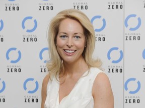 FILE - In this June. 21, 2011, file photo, former U.S. CIA Operations Officer, Valerie Plame Wilson arrives for the UK film premiere of Countdown to Zero in London. Wilson launched an online fundraiser on Aug. 18, 2017, looking to crowdfund enough money to buy Twitter so President Donald Trump can't use it. (AP Photo/Jonathan Short, File)
