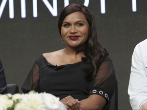 FILE - In this July 27, 2017, file photo, creator/executive producer/actress Mindy Kaling participates in the "The Mindy Project" panel during the Hulu Television Critics Association Summer Press Tour at the Beverly Hilton in Beverly Hills, Calif. Kaling announced in a preview of an interview with NBC's "Today" show released Aug. 15, 2017, that she is pregnant. (Photo by Willy Sanjuan/Invision/AP, File)