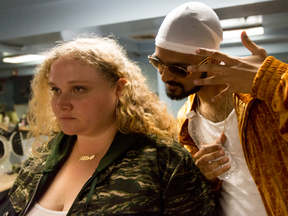 Danielle Macdonald, left, and Siddharth Dhananjay star
in Patti Cake$, a film about an underdog trying to make an impression in the cutthroat world of hip hop.