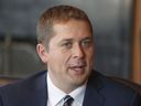 Conservative Party leader Andrew Scheer speaks during an interview in his office on Parliament Hill in Ottawa on Thursday, August 24, 2017.