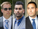 Toronto Police officers Leslie Nyznik, Sameer Kara and Joshua Caberos have been found not guilty of sexually assaulting a colleague from the parking enforcement unit.