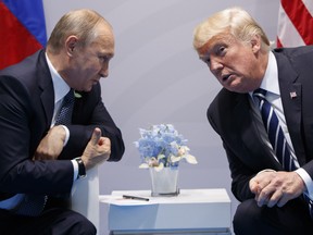 President Donald Trump meets with Russian President Vladimir Putin at the G20 Summit in Hamburg, Germany.