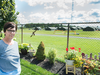 Constance Aikman in her backyard at her home next to the NAV centre in Cornwall, Ontario.