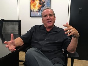 Brad Nessler gestures while speaking in New York, Tuesday, Aug. 1, 2017. Nessler is the new voice of the SEC on CBS, taking over for Verne Lundquist, who had become an adored institution on Saturday afternoons in the fall. Nessler will be working with longtime analyst Gary Danielson. (AP Photo/Ralph Russo)