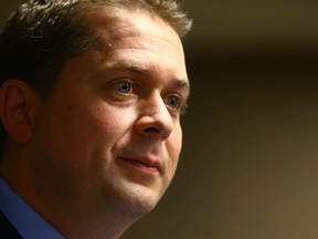 Andrew Scheer, Conservative leader and leader of the opposition speaks in Calgary, Alta. on Friday July 7, 2017