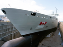 The Resolve-Class naval support ship Asterix is unveiled at a ceremony at the Davie shipyard in Levis, Que., on July 20, 2017.