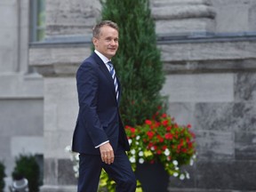 Seamus O'Regan arrives Rideau Hall in Ottawa on Monday, Aug. 28, 2017. Prime Minister Justin Trudeau is set to shuffle his cabinet today. THE CANADIAN PRESS/Sean Kilpatrick