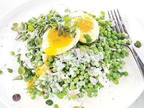 Soft-Boiled Eggs and Green Pea Salad